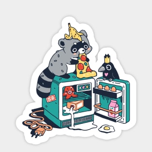 Raccoon and leftovers Sticker